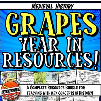 Preview of Medieval History Key Concept GRAPES Activities, Year in Resources, & Worksheets