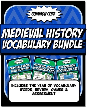 Preview of Medieval History Vocabulary Bundle