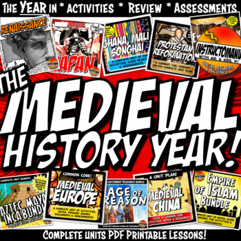 Preview of Medieval- Middle Ages World History Curriculum Print & Digital Resources 5-8