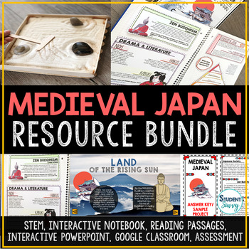 Preview of Medieval Japan Activities Feudal Japan Projects STEM Reading Passages Writing