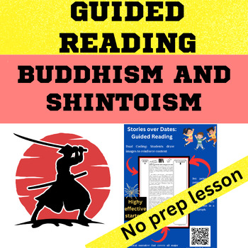 Preview of Medieval Japan - Buddhism and Shintoism Guided Reading worksheet digital, slides