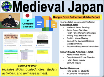 Preview of Medieval Japan | Complete Unit for Middle School | Google Drive Folder