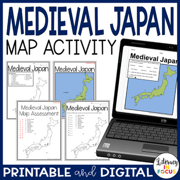 Preview of Medieval Japan Map Activity | Google Classroom | Printable & Digital