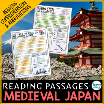 Preview of Medieval Japan Reading Passages - Questions - Annotations Feudal Japan