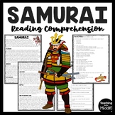 Medieval Japan Samurai Reading Comprehension Worksheet