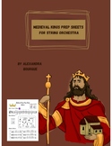 Medieval Kings Prep Sheets for String Orchestra (Vln, Vla,