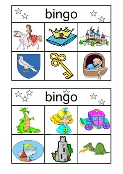 Preview of Medieval Knights & Princesses Bingo Cards
