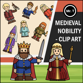 Preview of Medieval Life - Medieval Nobility (King, Queen, Prince, Princess,...) - Clip Art