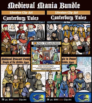 Preview of Medieval Mania Clip-Art Bundle! 100 Pieces. Middle Ages Visuals!
