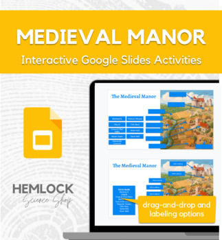 Preview of Medieval Manor - drag-and-drop, labeling activity in Slides