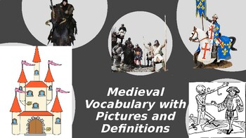 Preview of Medieval/Middle Ages Vocabulary w/Definitions and Pictures