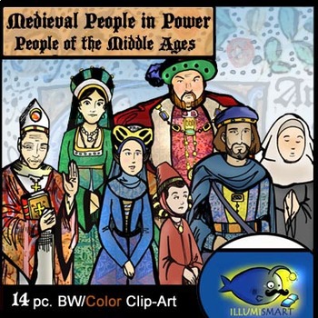 Preview of Medieval "People in Power" Clip-Art Set! King Henry VIII & Anne Boleyn! 14 Pc.