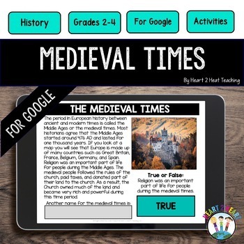 Preview of Medieval Times Activities: Middle Ages Digital Unit for Google Slides