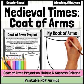Preview of Medieval Times Coat of Arms Project | The Middle Ages Early Societies