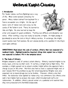 medieval knights chivalry code