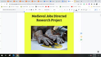 Preview of Medieval Times-Directed Research Project