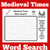 Medieval Times Europe | Word Search Worksheet Activity | 2