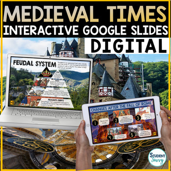 Preview of Medieval Times Google Slides - Middle Ages Digital Activities Google Classroom