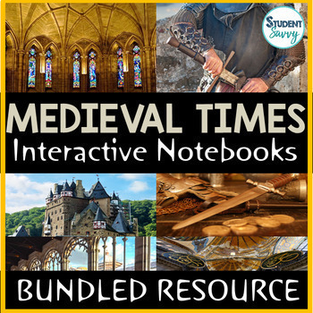 Preview of Medieval Times Middle Ages Interactive Notebooks - Europe History Activities