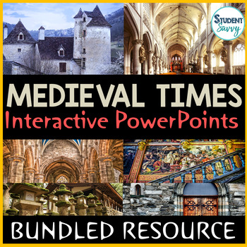Preview of Medieval Times PowerPoints - Middle Ages PowerPoints - Google Slides Timelines