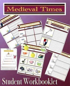 Preview of Medieval Times Middle Ages Quiz Cards and Student Mini Workbooklet 140 pages