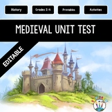 Medieval Times Test - Middle Ages Quiz (Editable)