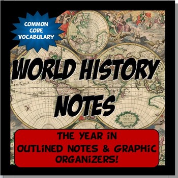Preview of Medieval World History Curriculum Outlined Notes and Graphic Organizers