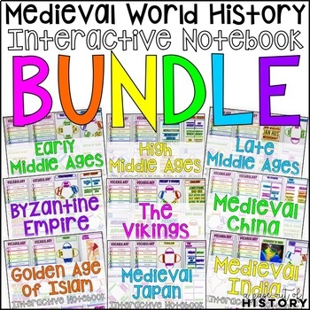Preview of Medieval World History Interactive Notebook Graphic Organizers Bundle