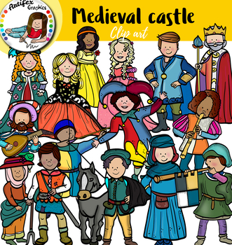 Medieval castle clip art- big set of 84 items! by Artifex | TPT