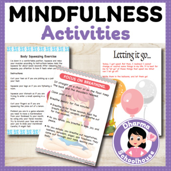 Preview of Meditation and Mindfulness Activities and Workbook