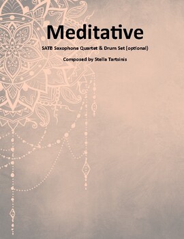 Preview of Meditative (Patterns Album) for Saxophone Quartet - Score and Parts