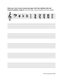 Medium 6-Stave Music Manuscript Paper with Symbols