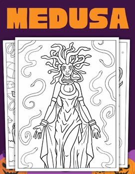 Preview of Medusa Coloring Pages (PDF Printables)