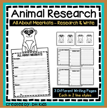 Preview of Meerkat Report, Science Writing Project, Animal Research Craftivity