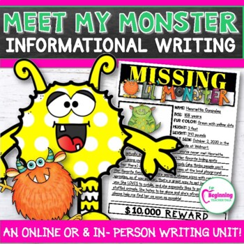 Preview of Meet My Li'l Monster Informational Writing Unit | Halloween Writing & Activities