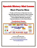 Meet Puerto Rico: Spanish History Vocabulary Games