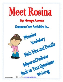 Preview of Meet Rosina Common Core Activities