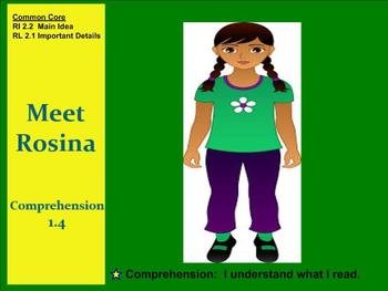 Preview of Meet Rosina Comprehension SMART notebook Grade 2 Unit 1 Week 4 Treasures