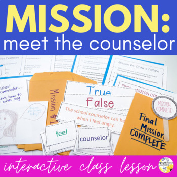 Preview of Meet The Counselor Escape Room Guidance Lesson - Mission Meet The Counselor