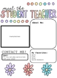 Meet The Student Teacher Editable Template