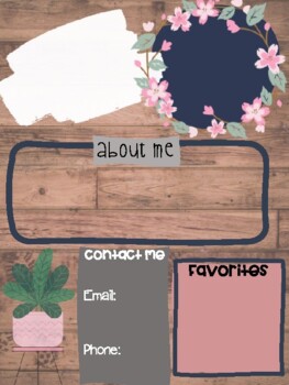 Preview of Meet The Teacher / About Me Page