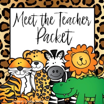 Preview of Meet The Teacher Night (Editable Forms & Materials) Animal Theme