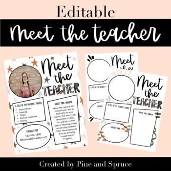 Preview of Meet The Teacher - Back to School Teacher Introduction - Open House Newsletter