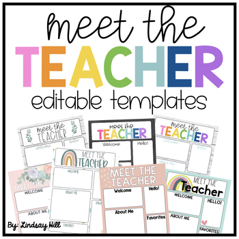 Preview of Meet The Teacher EDITABLE TEMPLATES