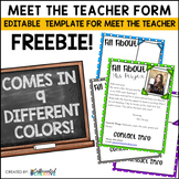 Meet The Teacher Editable Form