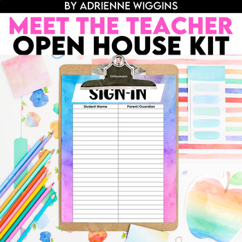 Preview of Meet The Teacher, Open House Kit for Back to School - Editable - Watercolors