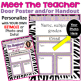 Meet The Teacher Editable Template Door Poster BACK TO SCHOOL