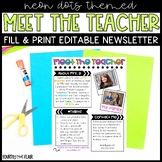 Meet The Teacher Newsletter - Neon Dots