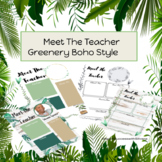 Meet The Teacher Greenery Boho Style- Editable