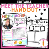 Meet The Teacher Handout Template *EDITABLE* | Back to Sch